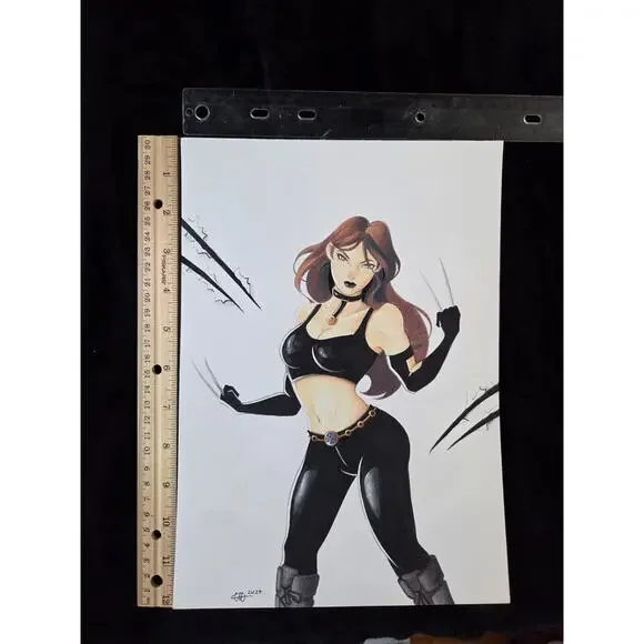 X-23 - Original Art drawing sketch 12" x 8.25" - Signed w/COA